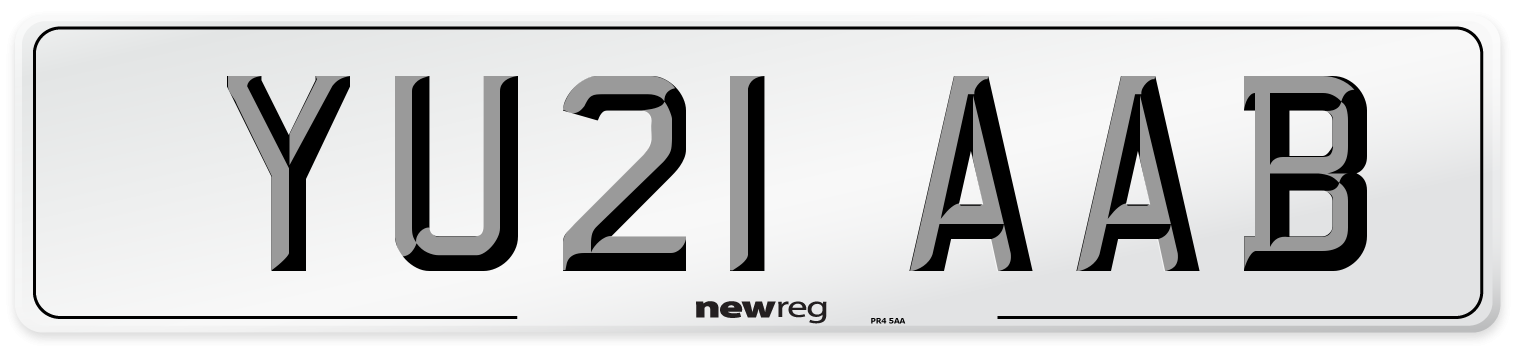 YU21 AAB Number Plate from New Reg